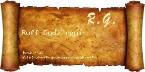 Ruff Györgyi névjegykártya